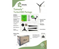 Tumurly® Turbo3300 - 3300W Yatay Rüzgar Türbini + Şarj Kontrol Cihazı + Dumpload